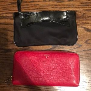 kate spade Bags - black kate spade wallet & red fossil wallet kate spade Bags - black kate spade wallet & red fossil wallet